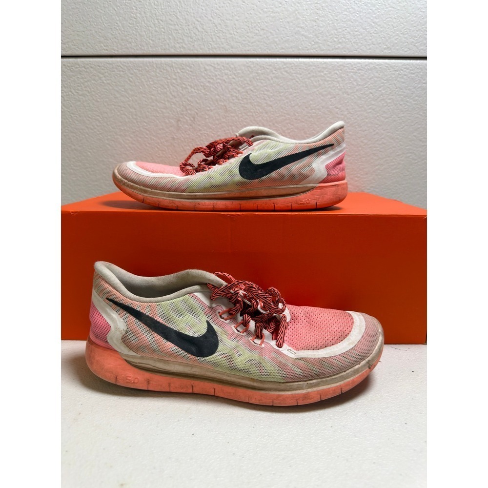 Nike Free 5.0 Pink White‎ Mesh Running Shoes 7.5w (6y) #2598